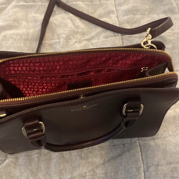 Plum Kate Spade Cross Body with handles - like new - Picture 3 of 6